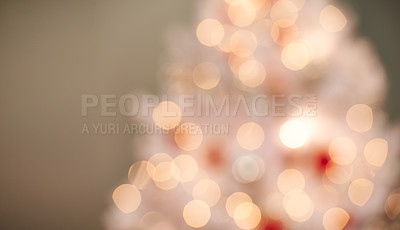 Buy stock photo Defocused shot of a beautifully decorated Christmas tree