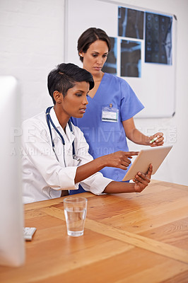 Buy stock photo Cropped shot of an attractive young female doctor