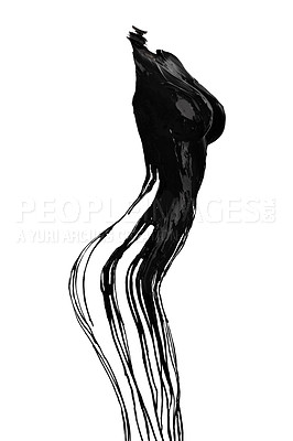 Buy stock photo Black paint outlining a woman's body