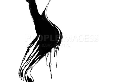 Buy stock photo Black paint outlining a woman's body