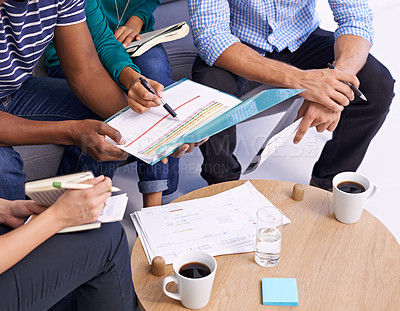 Buy stock photo Cropped shot of a group of designers having a discussion