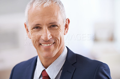 Buy stock photo Portrait of a cheerful businessman