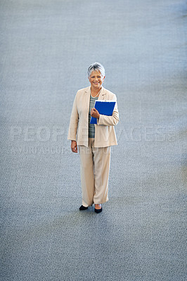 Buy stock photo Mature, businessman and portrait at office desk as entrepreneur boss for tech startup, employment or confidence. Male person, face and small business for growth development, professional or workplace