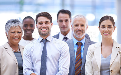 Buy stock photo Cropped shot of a group of office coworkers