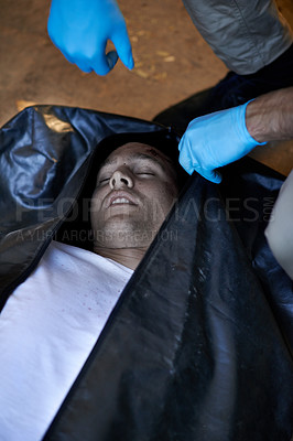 Buy stock photo Shot of a crime scene investigation in progress