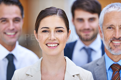 Buy stock photo Shot of a group of confident businesspeople