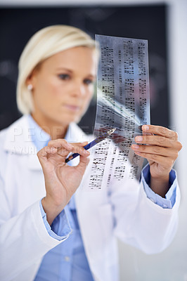 Buy stock photo Shot of a female scientist at work