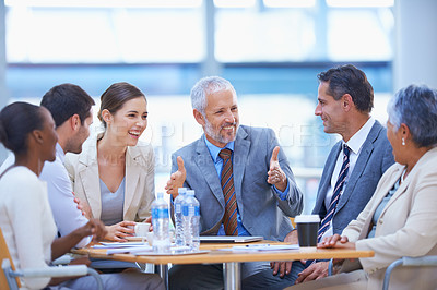 Buy stock photo Ceo, leadership and planning with business people in meeting for coaching, mentor and strategy. Corporate, teamwork and project management with employees in office for boss, training and director