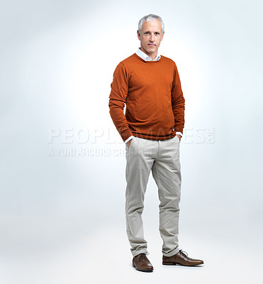 Buy stock photo A studio portrait of a casual mature man