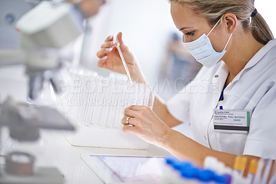 Buy stock photo A scientific researcher working in the lab