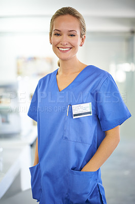 Buy stock photo Shot of a medical professional smiling at the camera