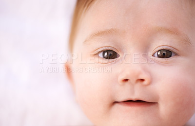 Buy stock photo Shot of an adorable baby girl with red hair