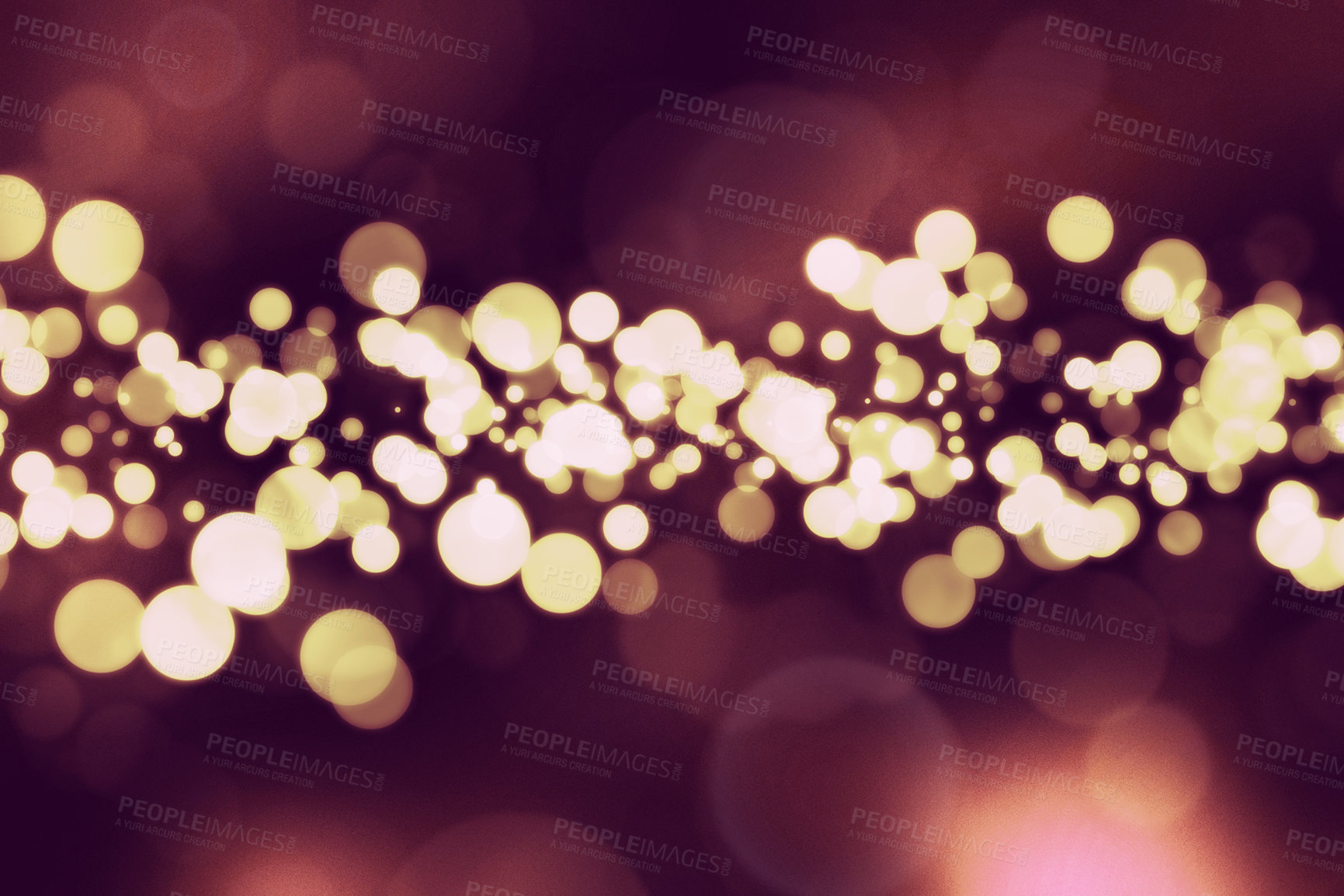 Buy stock photo Bokeh, circle and sparkle wallpaper with lights for abstract pattern, design or texture of a background. Lens flare and space of color, lighting or blur texture of element, glitter or effect at night