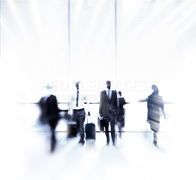 Buy stock photo Blurred shot of a businesspeople commuting