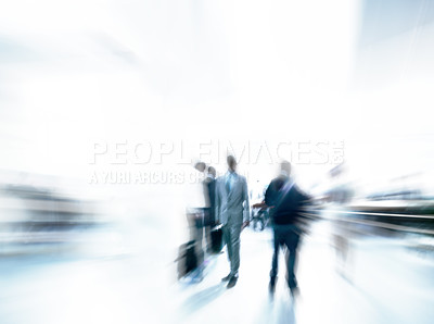 Buy stock photo Blurred shot of a businesspeople commuting