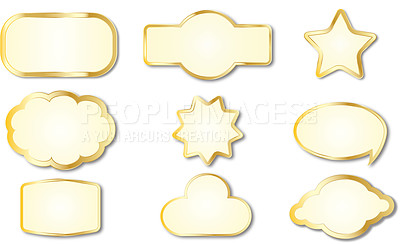 Buy stock photo Illustration of blank gold tags