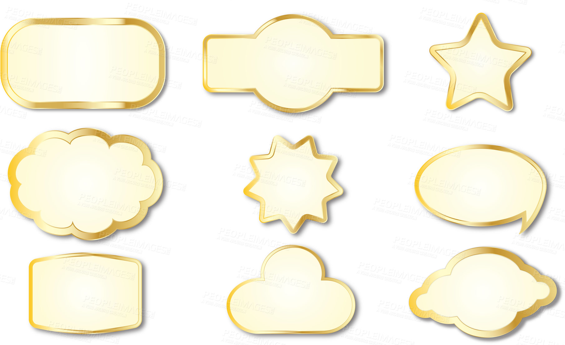 Buy stock photo Illustration of blank gold tags