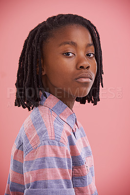 Buy stock photo Studio portrait of a young boy with attitude