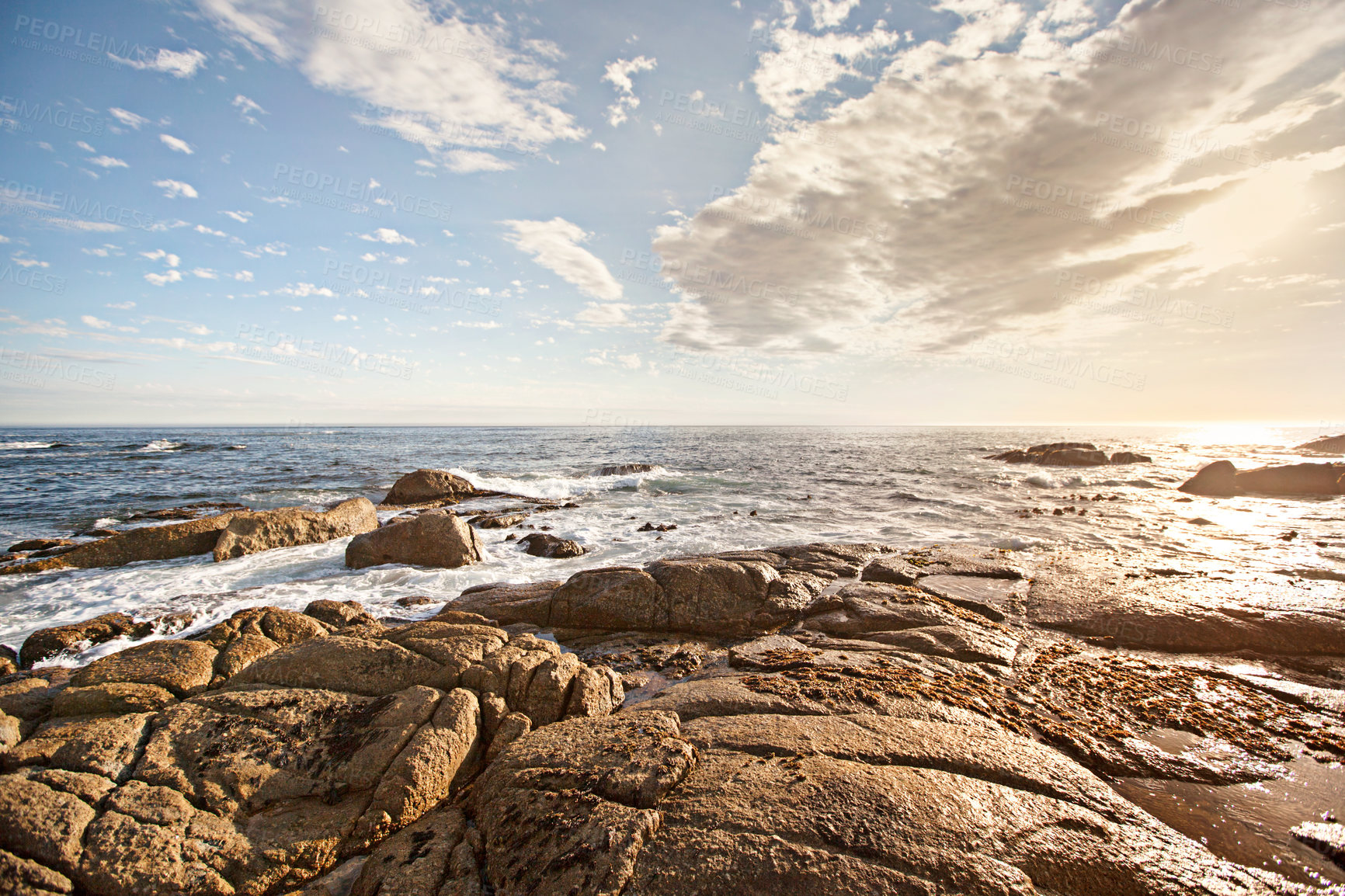 Buy stock photo A rocky but scenic coastline