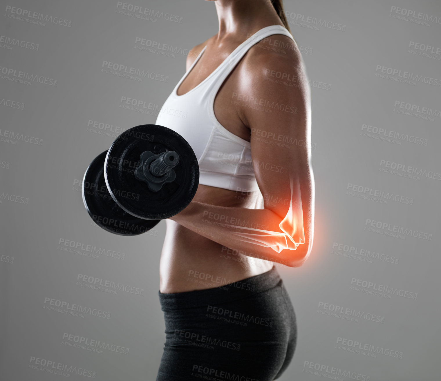 Buy stock photo Cropped shot highlighting a sportsperson's injury