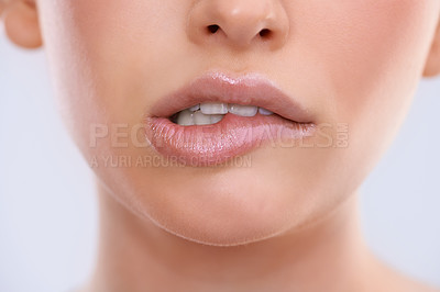 Buy stock photo Closeup shot of a beautiful woman's mouth