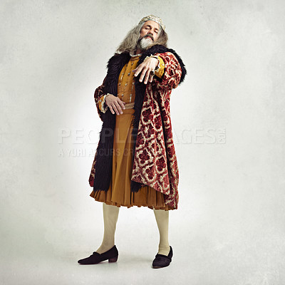 Buy stock photo Studio shot of a richly garbed king