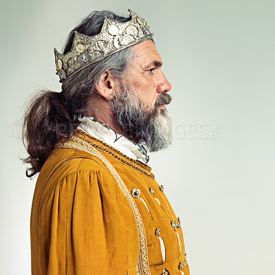 Buy stock photo Profile of a mature king