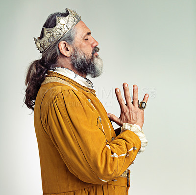 Buy stock photo Shot of a mature Victorian king