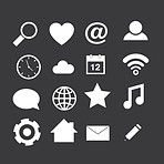 Icons on gray