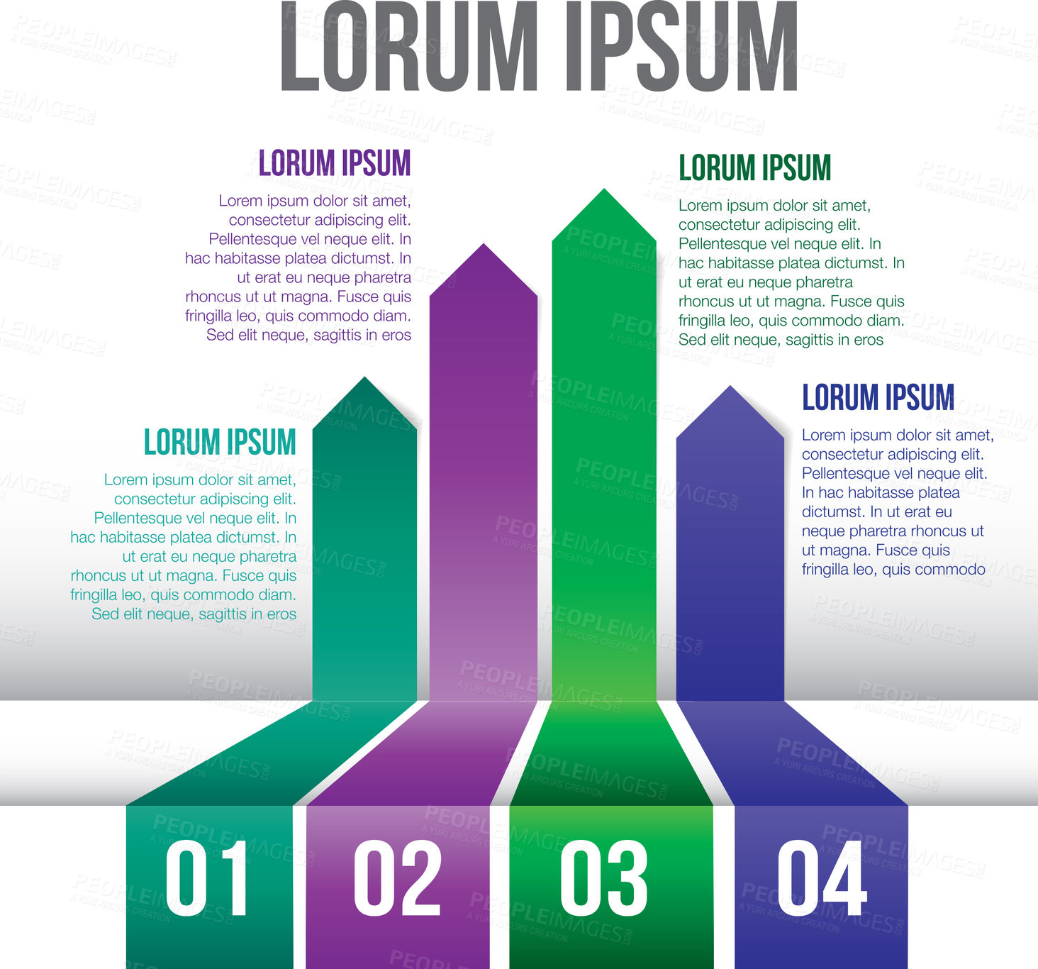 Buy stock photo Infographic steps, chart and design for presentation with data analytics, seo information or instruction. Illustration, report template or diagram for workflow, planning and statistics for analysis