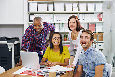 Buy stock photo Shot of a young designers at work in an office