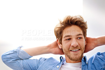 Buy stock photo Cropped shot of a handsome young designer in his office