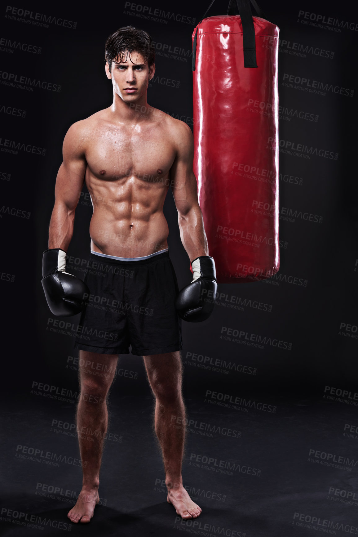 Buy stock photo Studio shot of a young mixed martial artist