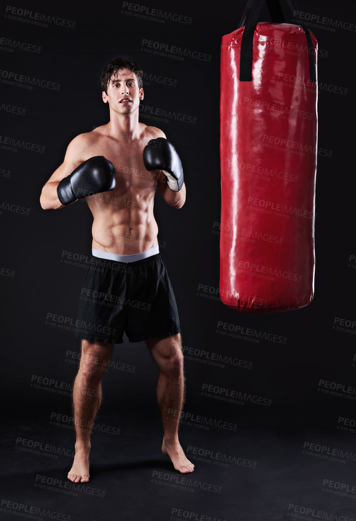 Buy stock photo Studio shot of a young mixed martial artist