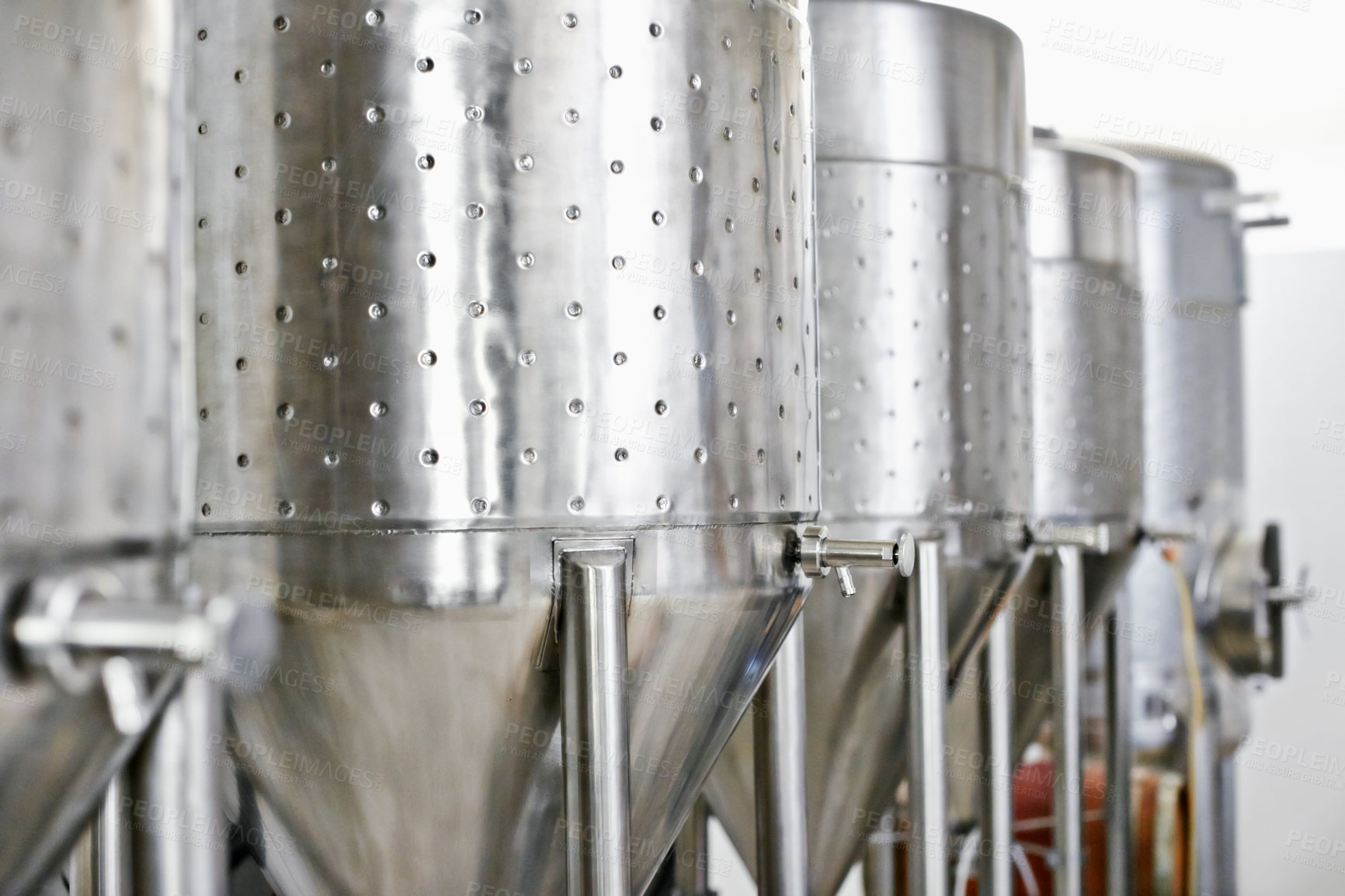 Buy stock photo Shot of the workings of a microbrewery