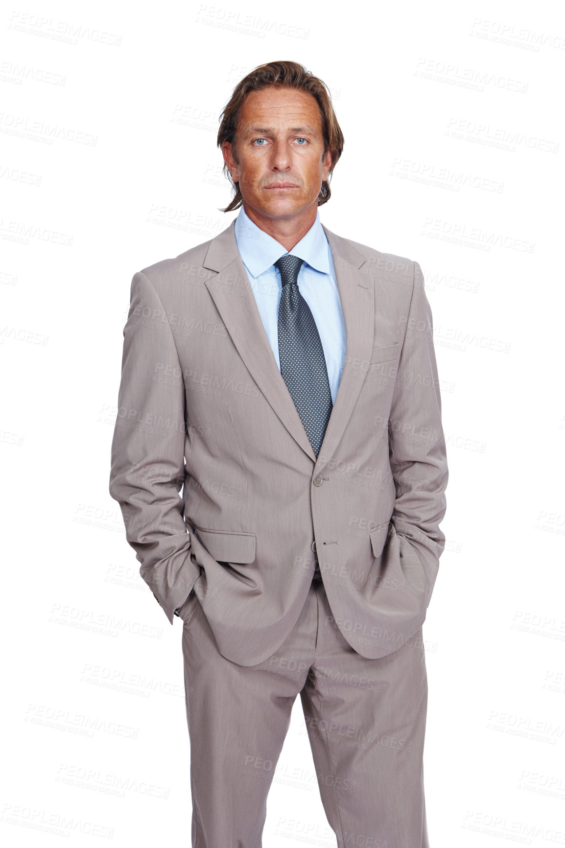 Buy stock photo Mature businessman, portrait and confidence on isolated white background with finance goals and investment growth. Ceo, manager and financial leadership worker with success mindset on about us mockup