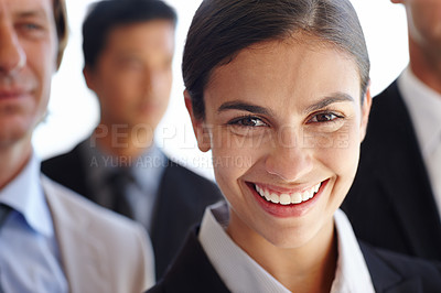 Buy stock photo Portrait, professional and woman in leadership, corporate and company of public relations and startup. Workforce, staff and female person with smile for career, pride and job as publicist in business