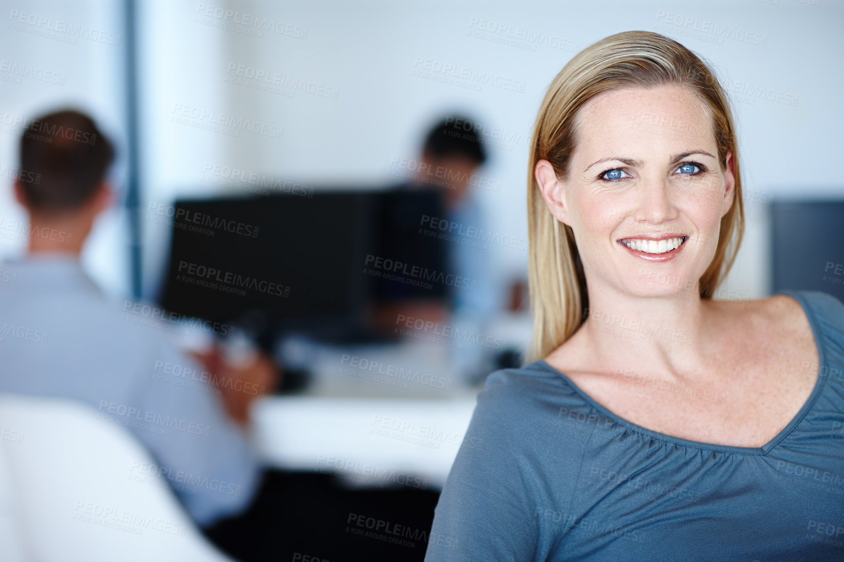 Buy stock photo Corporate, administration and woman in portrait in office with smile, professional and business people in workplace. Businesswoman, career or job with confidence or pride and working on new project