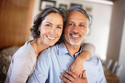 Buy stock photo Cropped shot of a mature couple indoors