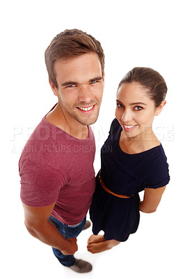 Buy stock photo Studio portrait of an attractive young couple