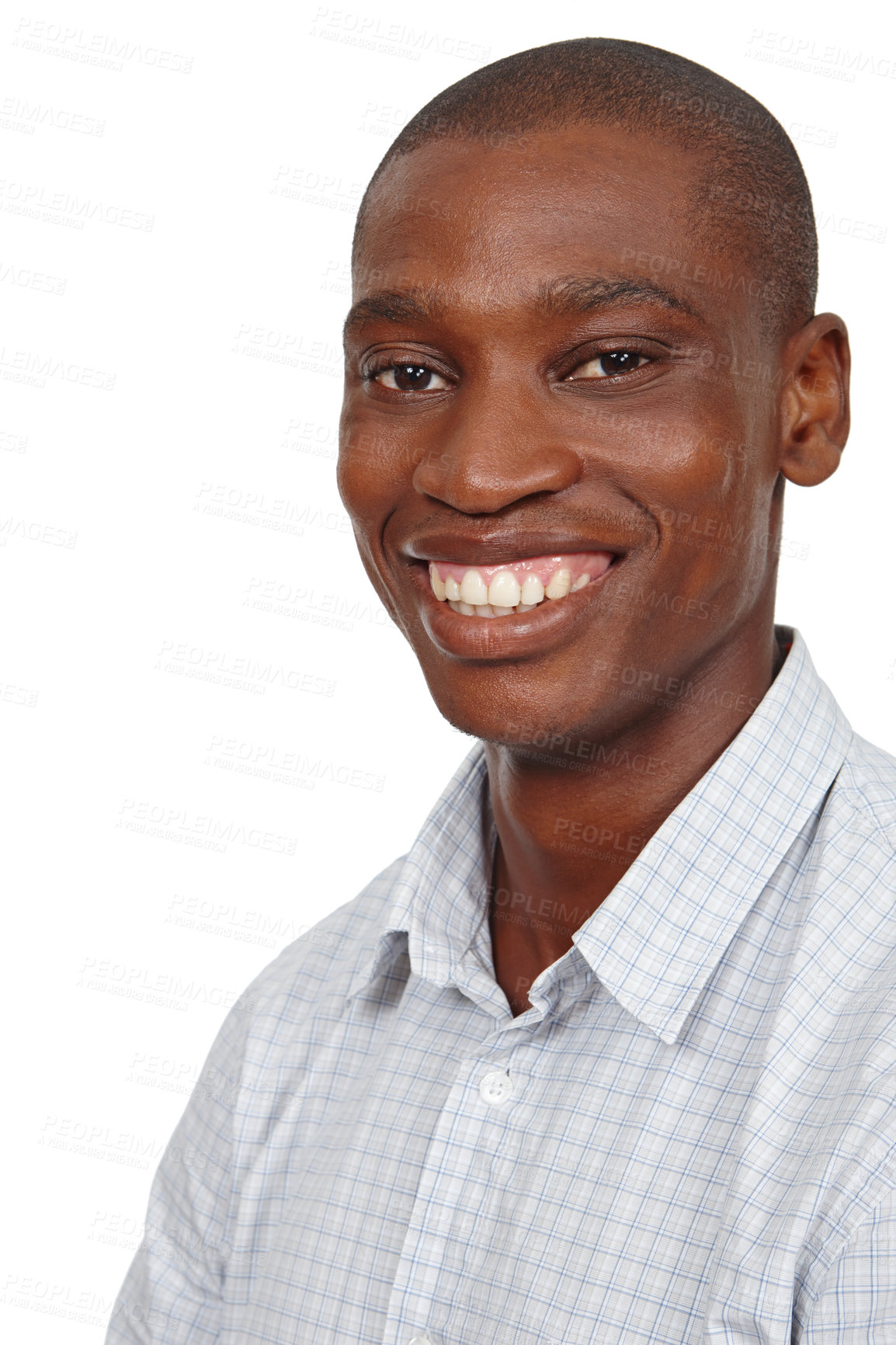 Buy stock photo Portrait, confident or black man as smile, ambition or opportunity of education and scholarship. Happy, student or hope as faith to reach, future or goals by looking assertive in deciding employment