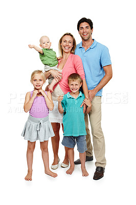 Buy stock photo Studio shot of a small family