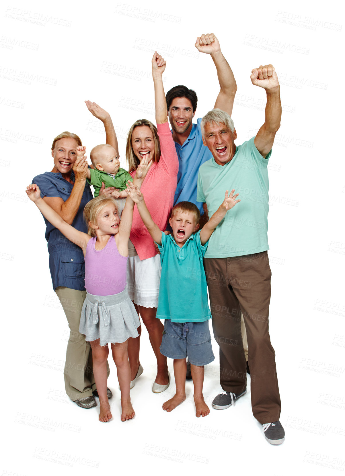 Buy stock photo Studio shot of a small family