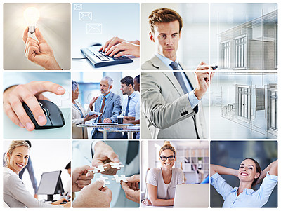 Buy stock photo Composite shot of people in business