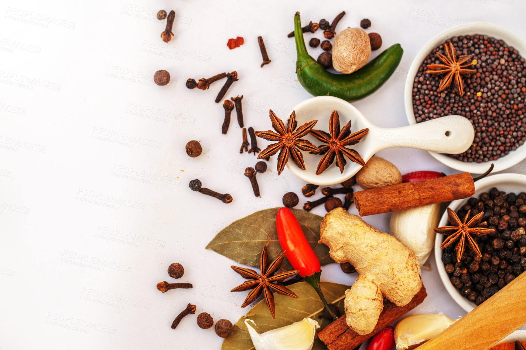 Buy stock photo Cropped shot of an assortment of colorful spices 