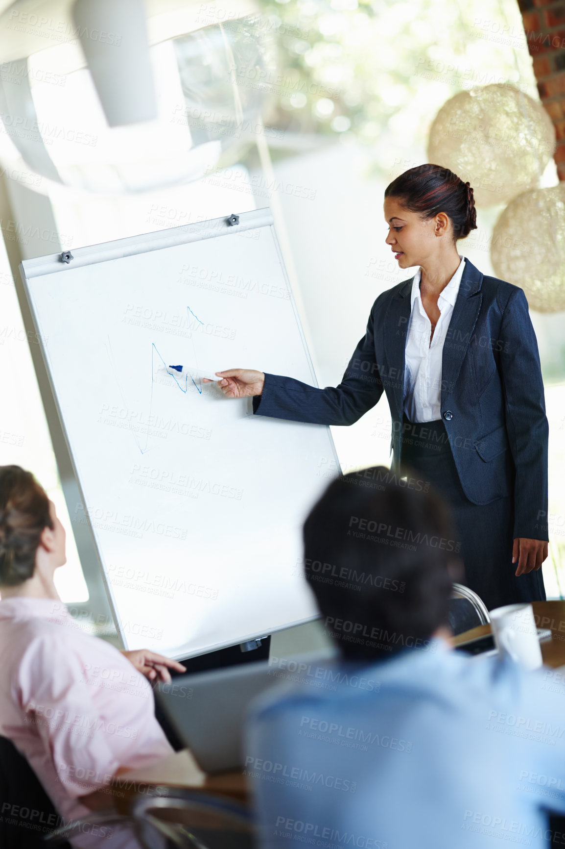 Buy stock photo Business people, teamwork or presentation in office for planning, discussion and campaign report. Corporate, woman and coworkers in boardroom together for meeting, communication and feedback