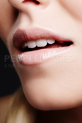 Buy stock photo Close up of a woman's lips