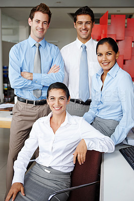 Buy stock photo A successful business team in their office together