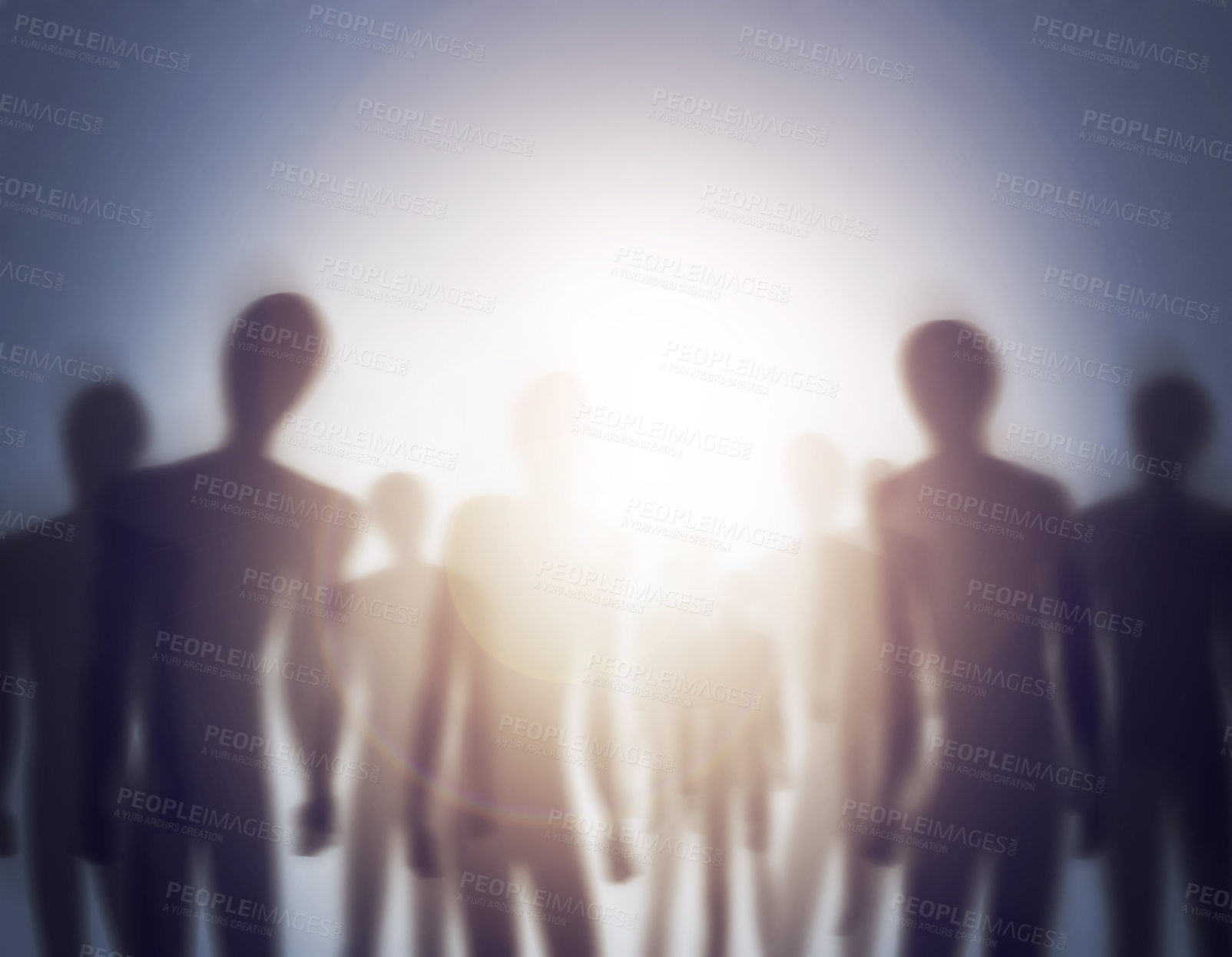 Buy stock photo Conceptual image of a group of aliens