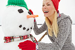 The snowman found it easy to make her laugh